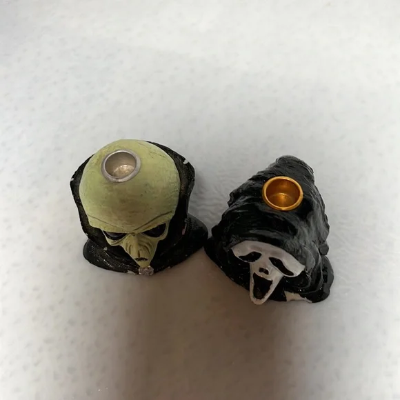 Vintage EU Resin Halloween Candle Holders Pair of 2 - Picture 2 of 4